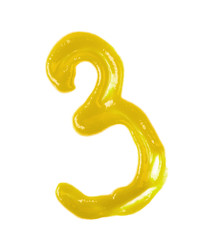 Single number made of sauce isolated