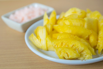 Pineapple on table