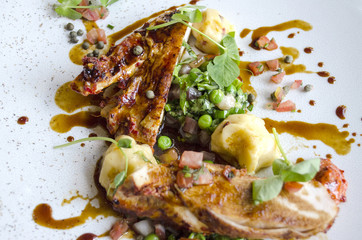Close Up of Chicken and Mash Potato Dish