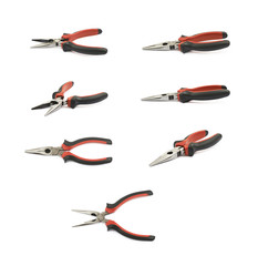Black and red pliers tool isolated