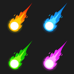 Fireball set. Vector. Isolated. © nazar12