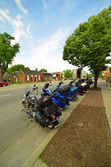 Motorcycles waiting for owners to return on the Bourbon-trail