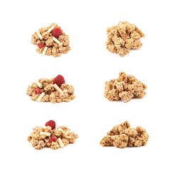Pile of breakfast muesli isolated