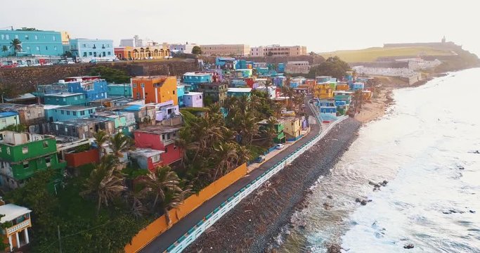 coast fly by of Puerto Rico.