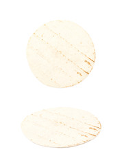 Wheat flour tortilla isolated
