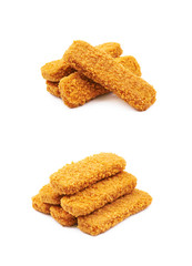 Fish stick in breadcrumbs isolated