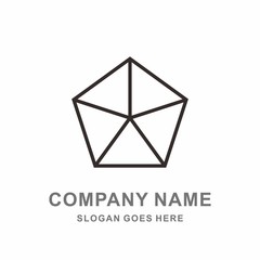 Fototapeta premium Geometric Pentagon Cube Space Box Architecture Interior Construction Business Company Stock Vector Logo Design Template