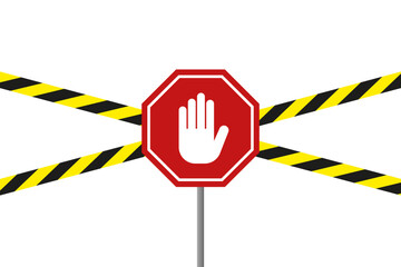 Stop sign. Danger strip. Vector.