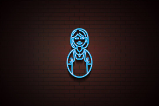 avatars seller icon in neon style. One of Avatars collection icon can be used for UI/UX