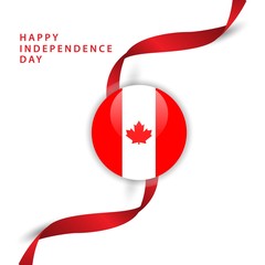 Happy Canada Independent Day Vector Template Design Illustration