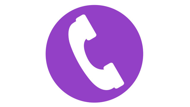 cell phone icon incoming call symbol purple
