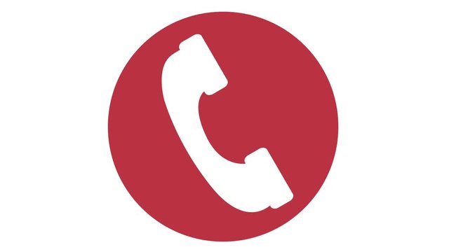cell phone icon incoming call symbol looping animation red