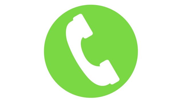 cell phone icon incoming call symbol looping animation green