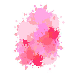 Abstract Watercolor Stain, Splashes and Drops of Cherry Blossom Color, Smudges, Droplets, Color Element For Artistic Painting Work