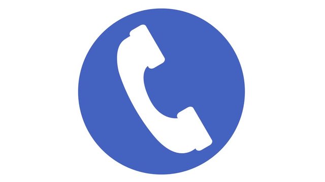 cell phone icon incoming call symbol looping animation blue