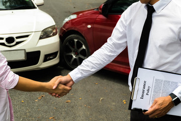 The insurance agent working claim process in payment on from parties .Insurance claim concept .