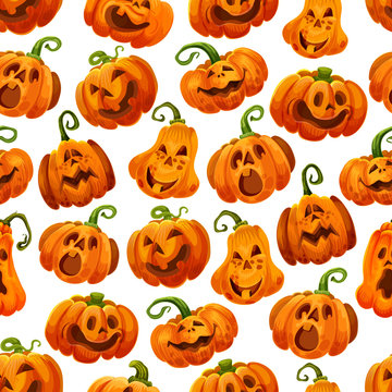 Halloween pumpkin seamless pattern background