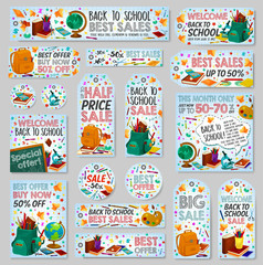 Back to School vector discount sale shop posters