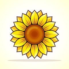 Vector yellow sunflower icon design