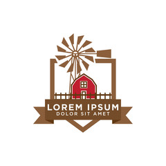 Naklejka premium Barn logo design template