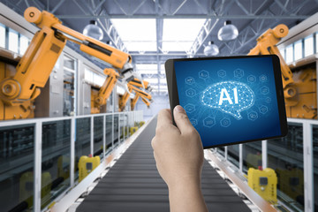 Naklejka premium tablet control ai