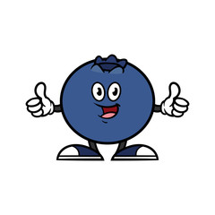 Cartoon Blueberry Character Giving Thumbs Up