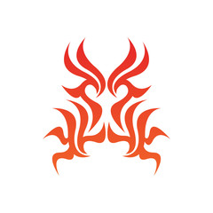 Tribal flame decoration. Simple fire tattoo. Burn decoration.
