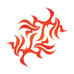 Fototapeta premium Tribal flame decoration. Simple fire tattoo. Burn decoration.