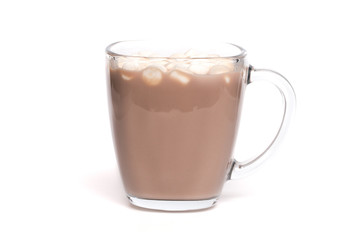 Hot Chocolate and Marshmallows on a White Background