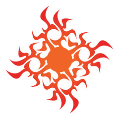 Tribal flame decoration. Simple fire tattoo. Burn decoration.