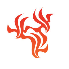 Tribal flame decoration. Simple fire tattoo. Burn decoration.