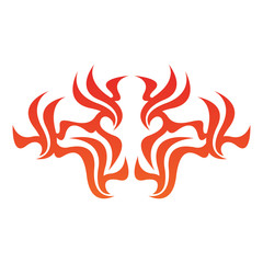 Tribal flame decoration. Simple fire tattoo. Burn decoration.