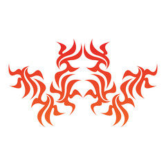 Tribal flame decoration. Simple fire tattoo. Burn decoration.