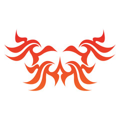 Tribal flame decoration. Simple fire tattoo. Burn decoration.