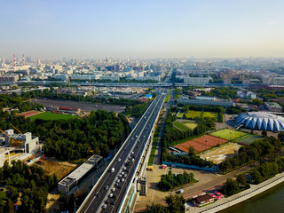 Fototapeta na wymiar Aerial view of city center of Moscow Russia