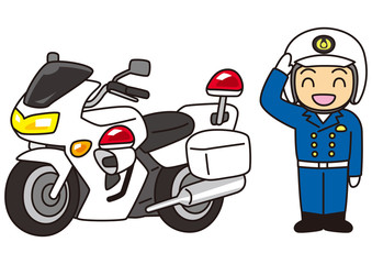 白バイと警察官