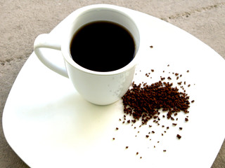Coffee Cup Ceramic White Cup and Dish