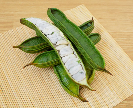 Fresh inga fruit. The guama fruit tropical and exotic from South America