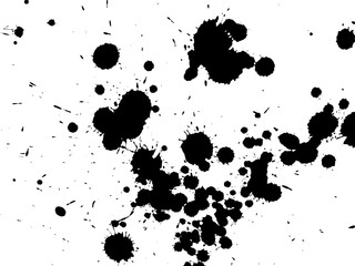 Fototapeta premium Handdrawn grunge texture. Abstract ink drops background. Black and white grunge illustration. Vector watercolor artwork pattern.