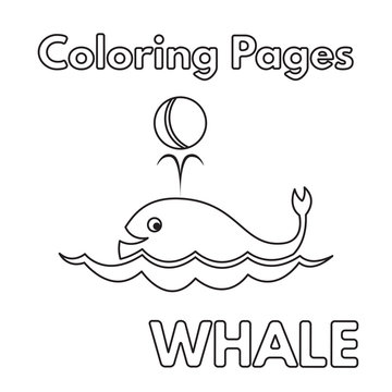 Cartoon Whale Coloring Book