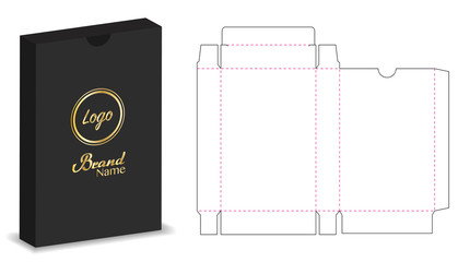 package box die cut with 3d mock up