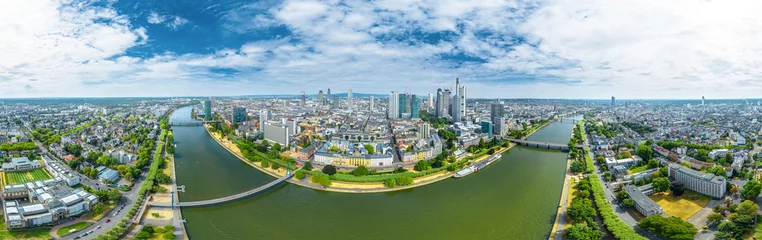 Foto auf Alu-Dibond 360° Luftbildpanorama Frankfurt am Main © Mathias Weil