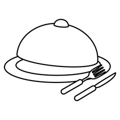 tray server with cutleries