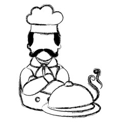 chef with tray character
