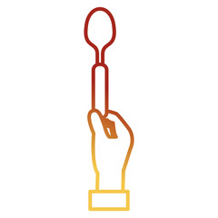 hand with spoon cutlery