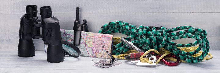 set for search and rescue operations in the mountains during the search for missing people, long...