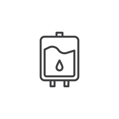 Blood bag outline icon. linear style sign for mobile concept and web design. Blood donation simple line vector icon. Symbol, logo illustration. Pixel perfect vector graphics