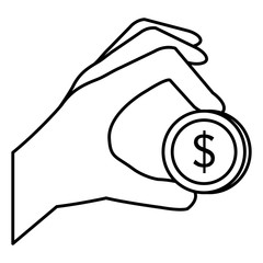 hand with coins money