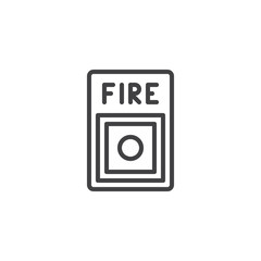 Fire button outline icon. linear style sign for mobile concept and web design. Fire alarm button simple line vector icon. Symbol, logo illustration. Pixel perfect vector graphics