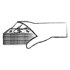 hand with bills money